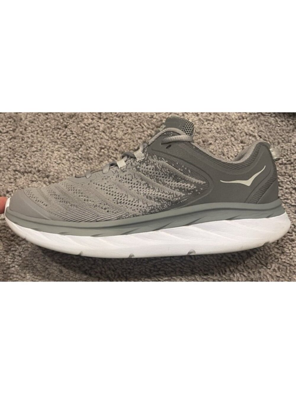 Hoka One One Akasa Athletic Lace Up Running Shoe Womens Size 9 FE1219I Gray